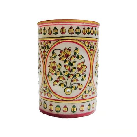 "Floral Pen Stand": Green Craft (4x3x3) by Ecraft India – ArtZolo.com
