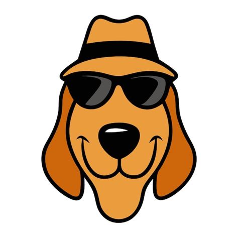 Funny bloodhound dog head vector art | Premium Vector