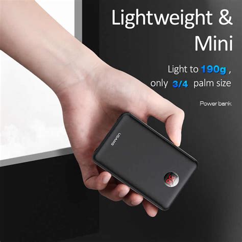 10000mah Mini Power Bank With Led Light Mirror Triple Output For All ...