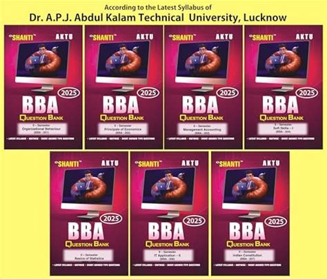 Shanti AKTU BBA Question Bank 2025, II Semester, Set of 7 Books ...