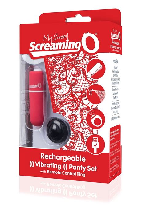 Buy Rechargeable Vibrating Panty Set with Remote Control Ring in Red ...