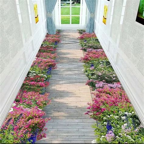 3D Corridor Green Garden Path Long Carpet Living Room ration Home Aisle ...