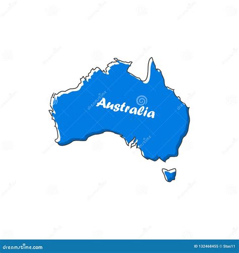 Australia Map Icon in a Flat Design. Vector Illustration Stock Vector - Illustration of state ...