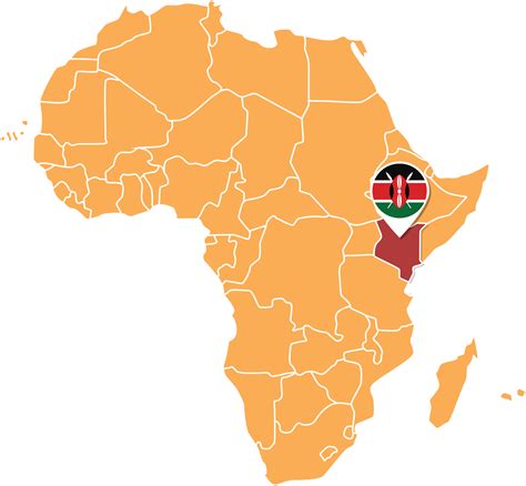 Map Of Africa With Kenya Highlighted