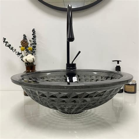 B Backline Glass Table Top , Counter Top Wash Basin 16.3 X 16.3 X 5.5