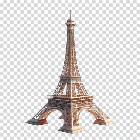 D render eiffel tower transparent background | Premium AI-generated PSD