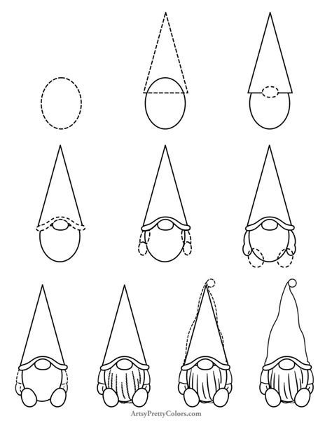 How to draw a gnome step by step – Artofit