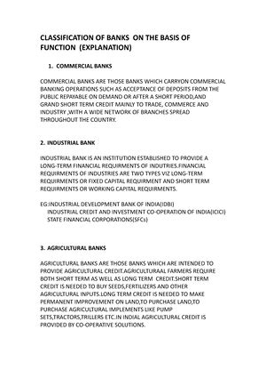 Banking AND Insurance Module 1 PT 4 Classification Banks ON Basisi ...