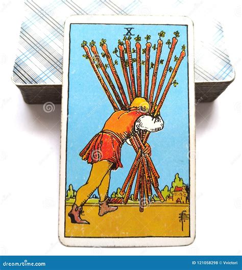 10 Ten of Wands Tarot Card Home-Stretch Nearly There Keep Your Head Down and Keep Going One ...