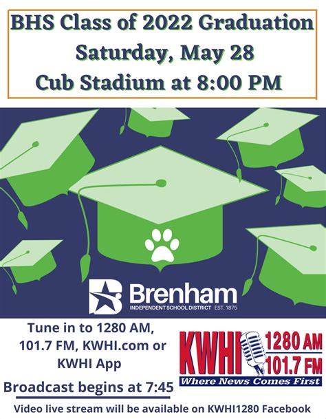 Brenham HS Class of 2022 Graduation - KWHI.com