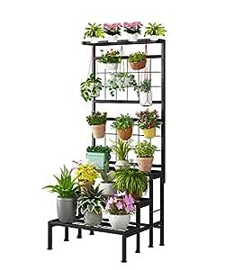 IRON LANDS SOLID 4 TIER Premium Hanging Grid Panel Plant Stand Planter ...