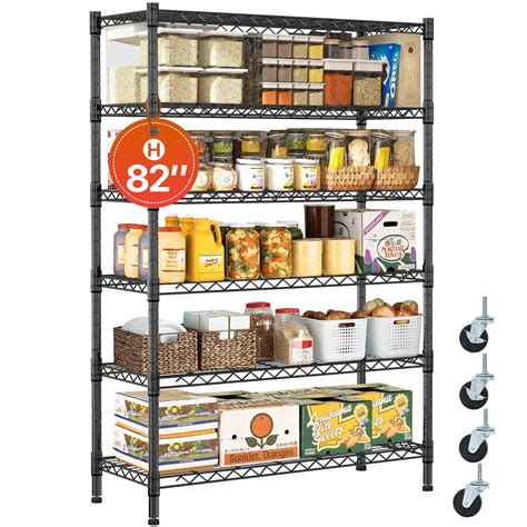 6 Tier Shelf Adjustable Heavy Duty 2100lbs Capacity Metal Storage ...