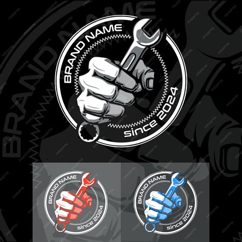 Premium Vector | Hand with a tool in hand logo on a black background ...