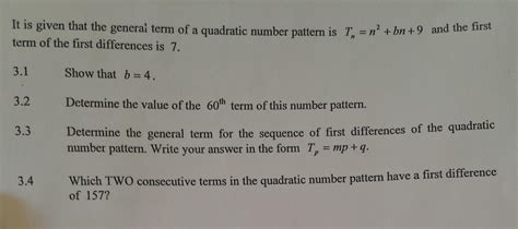Image result for Quadratic Number Pattern Formula