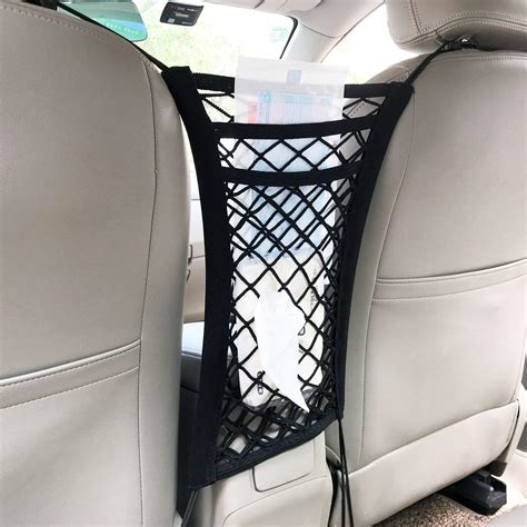 3-Layers Car Mesh Organizer Car Net Handbag Holder Vehicle Front Seats ...