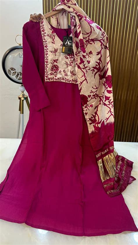 Premium gaji silk suit with lakri patta dupatta– Aashvi Couture