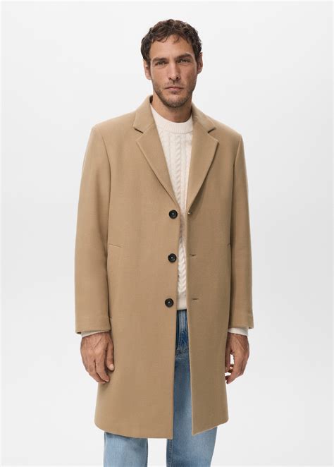 Manteco wool coat with lapels - Men | MANGO Sweden
