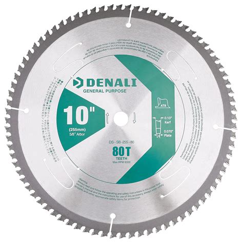 Buy Amazon Brand - Denali 10-Inch 80-Tooth Tungsten Carbide Miter Saw ...