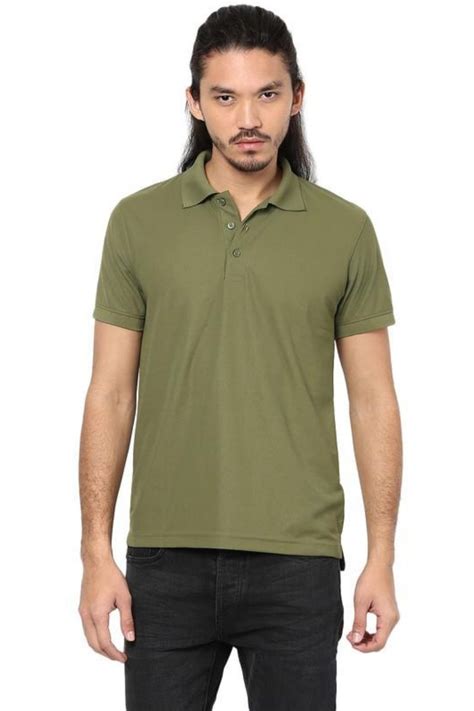 American Crew Men's Polo Collar Moss Green T-Shirt | Buy online ...