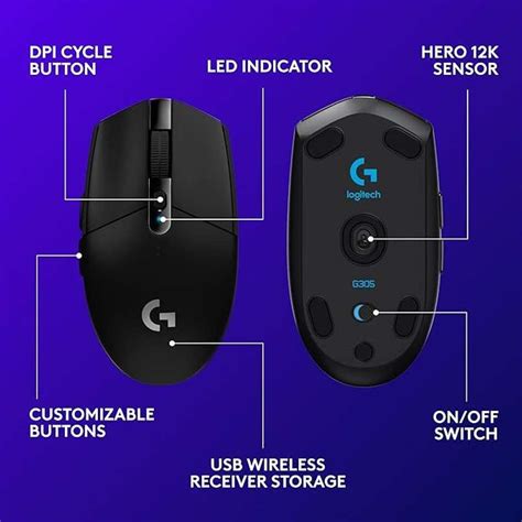Logitech G305 Wireless Ambidextrous Optical Gaming Mouse - Logitech ...
