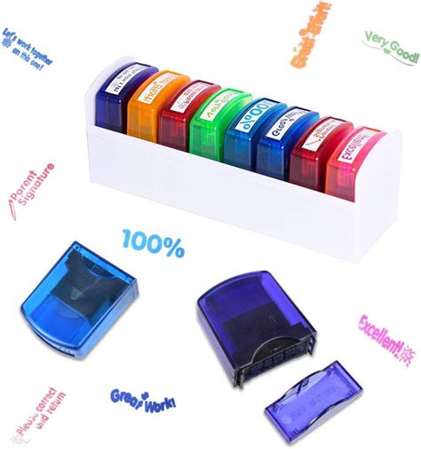 Buy Teacher Stamp Set Self-Inking Motivation School Classroom Teacher ...