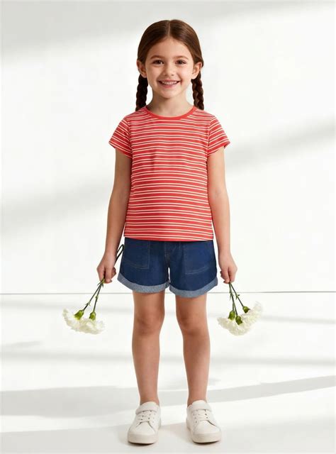 Buy Girls Striped T-shirt Online at just Rs. 199.0 - 1000016061137 ...