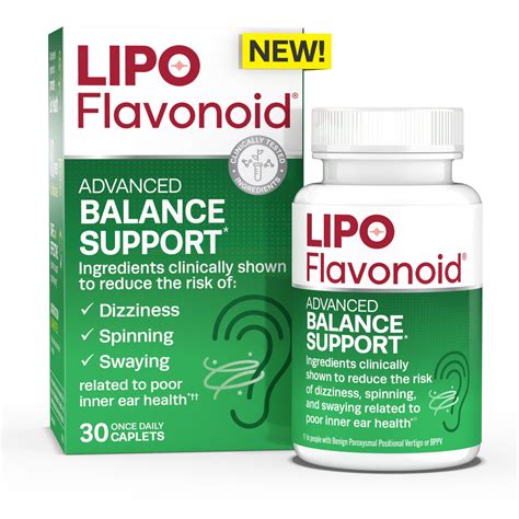 Lipo-Flavonoid Vertigo Symptoms Balance Support Vitamins Supplement, 30 Caplets - Walmart.com