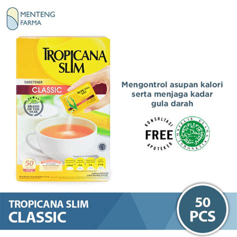 Jual Tropicana Slim Classic 50 Sachet - Pemanis Alami Rendah Kalori ...
