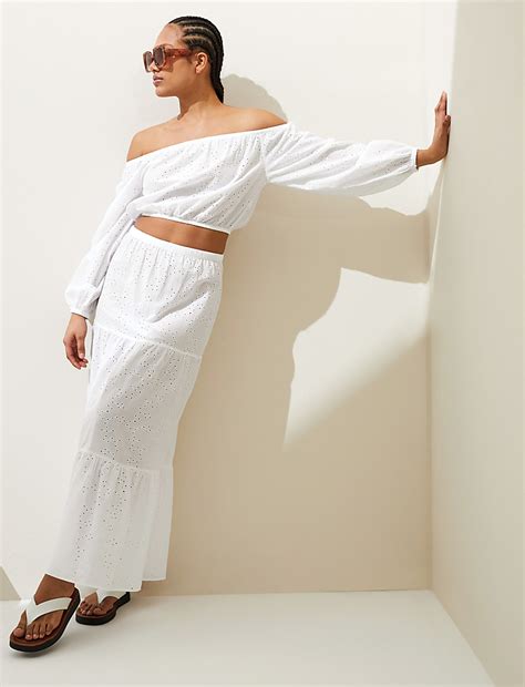 Buy Textured Maxi Tiered Beach Skirt at Marks & Spencer