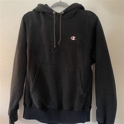 black champion hoodie (bought on depop) worn less... - Depop