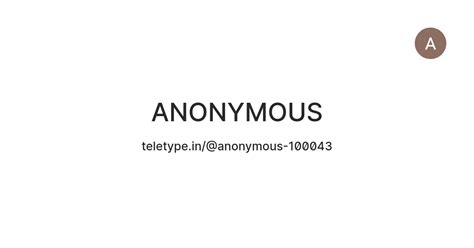 ANONYMOUS — Teletype