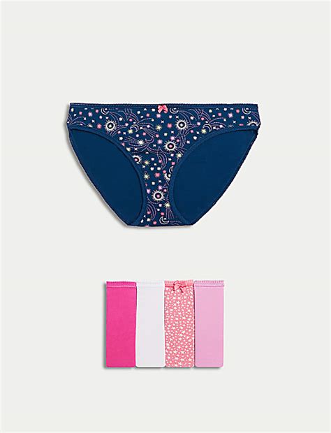 Buy 5pk Cotton Lycra™ Bikini Knickers at Marks & Spencer
