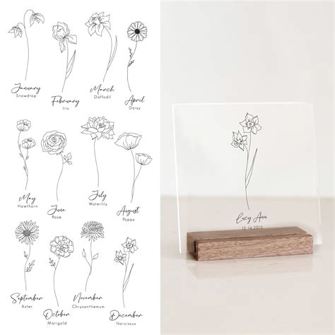 Personalized Birth Flower Art | Cursive Style | Flower art, Cute ...
