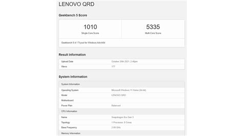 Leaked benchmark scores reveal that Snapdragon 8cx Gen 3 is powerful ...