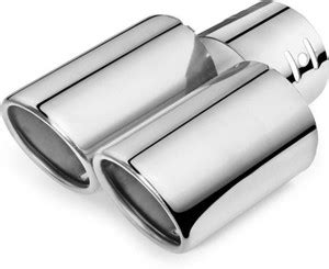 AutoStark A116 Round Twin Pipe Car Exhaust Tip Multicolor For Ford ...