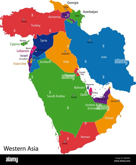 Western asia map hi-res stock photography and images - Alamy