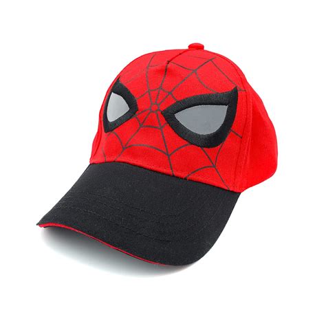 Marvel Spider-Man Mask Face Eyes Baseball Cap Hat, Boys Ages 2-5, Red ...