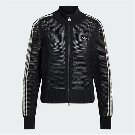 adidas KNITTED CROCHET FIREBIRD TRACK TOP - Black | adidas India