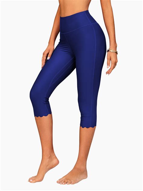 Charmo Capris Swimming Pants for Womens Wider Waisted Leggings Sport ...