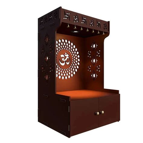 Brown Om Chakra Temple with Light & Shelf – Isvara