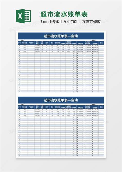 银行流水明细账Excel模板下载_熊猫办公