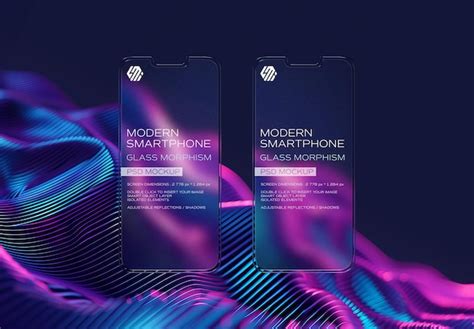 Glass morphism mobile phone mockup | Premium AI-generated PSD