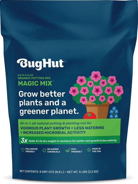 Amazon.com : BugHut Magic Mix Organic Peat Free Potting Soil for Indoor ...