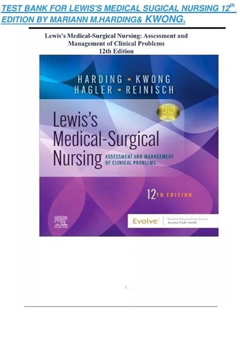 Test Bank-Lewis Medical-Surgical Nursing: Assessment and Management of ...