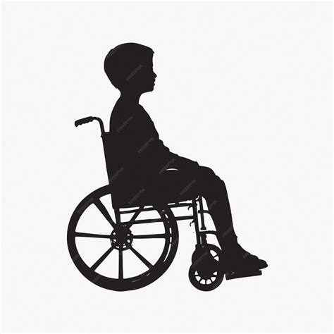 Silhouette child wheelchair side view | Premium AI-generated vector