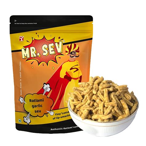 MR. Sev Ratlami Garlic Sev | Tasty and Crunchy Ratlami Namkeen Sev ...