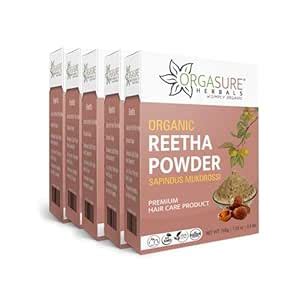 Orgasure Aritha/Reetha/Soapnut Powder for hair care 1kg (200gm * 5 ...