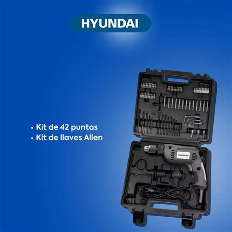 Kit Taladro Impacto + Llaves Allen - HYUNDAI - Ferretería Dos clavos