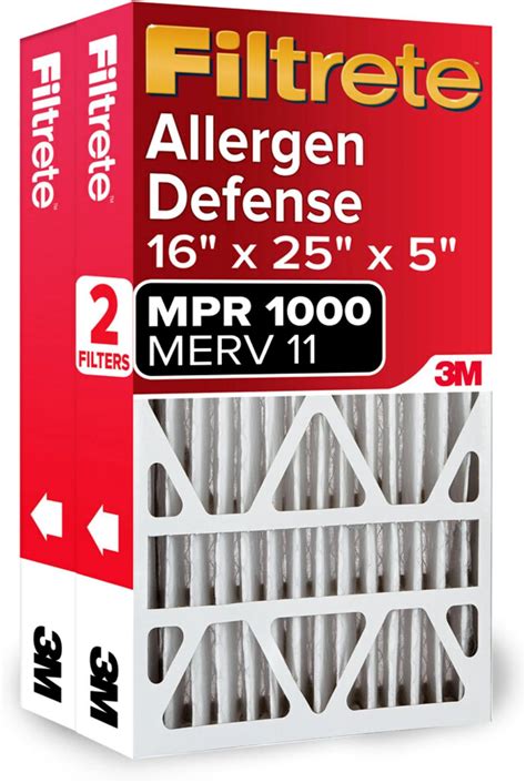 Filtrete 16x25x5 AC Furnace Air Filter, MPR 1000, MERV 11, Fits Lennox ...