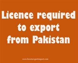 Licence required to export from Pakistan